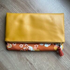 Rachel Pally Yellow and Orange Fold Over Reversible Clutch